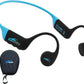 H2O Audio TRI 2 Multisport Waterproof Bone Conduction Open Ear Headphones, Bluetooth 5.3 for Running and Cycling, MP3 Mode for Swimming, 8GB Memory, 8.5-Hour Battery, Black/Blue
