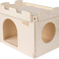 Castle Chinchilla House - Small Animal Hideout for Chinchilla Guinea Pig Hedgehog, or Rat - Ventilated Wooden Hamster Habitat with Multiple Doors - Made from Natural Wood