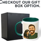 Personalized Coffee Mug, Custom Drawing Portrait Gift, Funny Customized Coffee Gift for Men & Women, Custom Mugs with Pictures, Green 11oz Father's Day Mug