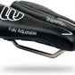 SRT Super Short Noseless Pain-Free Adjustable Bicycle Saddle Black with Titanium Rails Custom Fit Comfort, one Size