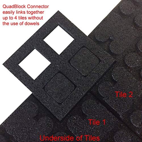American Floor Mats - Extreme Rubber Gym Tiles - 1 Inch Thick Colorful Rubber Mats - Superior Shock and Sound Absorbing - Solid Black 4 Mat Pack (Covers 16 Sq Ft)