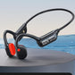 IHAO Swimming Headphones True Bone Conduction Open Ear Headset MP3 Player Built-in 32G Memory IP68 Underwater Waterproof Stereo Bluetooth Earphone for Driving Bicycling Running Skiing-X10 Black