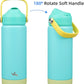 Insulated Water Bottle with Straw Lid,18 oz Stainless Steel Vacuum Metal Bottle with Silicone Handle,Twilight Blue