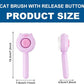 Cat Brush for Short or Long Haired Cats Dogs Rabbits, Cute Dog Brush with Release Button for Massage and Removes Loose Fur