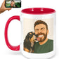 Personalized Coffee Mug, Custom Drawing Portrait Gift, Funny Customized Coffee Gift for Men & Women, Custom Mugs with Pictures, Red 15oz Customized Ceramic Tea Cup