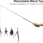 TTcat Cat Feather Wand Toys,Retractable Wand Toy with 4 Feather Refills, Interactive Cat Toy Kitten Toy for Indoor Cats to Play Chase Exercis
