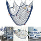 Rosoz Nautical Decorative Fishing Net, Sea Theme Fish Net Decor for Party/Wall Decoration Background,Blue,79inch x 59inch