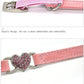 CHUKCHI Heart Bling Cat Collar with Safety Belt and Bell 8-11 Inches(Pink)