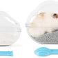 BUCATSTATE Sand Bath Container for Hamster Large Transparent Hamster Toilet with Scoop Dwarf Sandbox Dust Bathtub Small Animals Bathroom Hamster Cage Accessories (Transparent, Large)