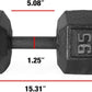 WF Athletic Supply Cast Iron Solid Hexagon Gray/Black Dumbbells, Strength Training Free Weights Set of 2 for Women and Men, Hand Weights Sold by Pairs, Multi-Select Size Options Available