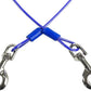 BV Dog Tie Out Cable 25 Feet - Heavy Duty Dog Lead Up to 60 Pounds - Reflective & Rust-Free with Quick Release Swivel Clips & 360° Rotating Clasp - Tangle-Free Dogs Runner for Yard (Blue, Single)