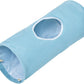 Cat Tunnel, Large Indoor Durable Collapsible Interactive Cat Tube with Peek-A-Boo Hole, Hanging Toys, and Crinkly Paper Lining - Cute Tunnel for Cats, Kittens, Puppies & Rabbits, Purple