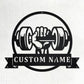 Custom Name Gym Metal Sign for Home Workout Room, Powerlifting Garage Center Motivational Decor, Personalized Fitness Wall Art Gift for Women, Men, Dad, Papa, Grandpa, Mother, Sister, Girls