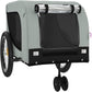 Tidyard Pet Bike Trailer Gray and Black Oxford Fabric and Iron Pet Bicycle Carrier, Animal Bike Stroller for Cat, Puppy, Dog, Outdoor, Travel Style A