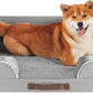 Friends Forever Orthopedic Dog Bed for Medium Dogs, Waterproof Memory Foam Dog Sofa Bed M with Removable Washable Cover, Ally Grey, 28x23x6.5