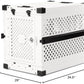Impact Collapsible Dog Crate - Foldable Hard Crate for Intermediate Dogs - Heavy Duty Travel Kennel with Powder-Coated Aluminum - Quick Setup for Indoor & Outdoor (White, 34" (34.5" L x 23" W x 29" H)