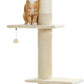 PEQULTI Floor to Ceiling Cat Tree, Tall Cat Tower, Adjustable Height (83''-108'') 5 Levels Climbing Tree for Indoor Cats with Cat Condo, Cozy Hammock and Scratching Post, Beige
