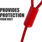 BV Dog Tie Out Cable 30 Feet - Heavy Duty Dog Lead Up to 125 Pounds - Reflective & Rust-Free with Quick Release Swivel Clips & 360° Rotating Clasp - Tangle-Free Dogs Runner for Yard (Red, Single)