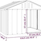 vidaXL Dog House - Durable Galvanized Steel Construction - Weatherproof Dog Kennel - Easy Access with Spacious Entrance - Ideal Outdoor Pet House - Gray