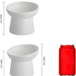 Ceramic Raised Cat Bowls, Elevated Tilted Cat Food and Water Bowls Set, Porcelain Stress Free Pet Feeder Dish for Cats and Small Dogs, Dishwasher and Microwave Safe, Set of 2(White)