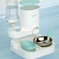 Automatic Cat Feeder & Water Dispenser - Dual Container for Dry/Wet Food, Two-in-One Upgraded Gravity Feeder and Water Dispenser Combo Set for Cats and Dogs.(Green)
