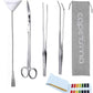 Capetsma Aquascape Tools, Long Stainless Steel Aquarium Plant Tools Aquarium Tweezers Scissors Spatula Tool Set Bonsai Kit Algae Scrapers Aquarium Cleaning Kit for Fish Tank Starter kit