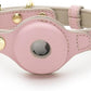 Cupertino Dog Collars, Harnesses & Leashes Made from Vegan Leather with Dog Tracker Device Holder Adjustable Dog Collar (Large, Pink)