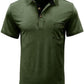 Men's Casual Polo Shirts Classic Button Basic Short Sleeve Shirt Solid Color Cotton Tees Golf Stylish Tops