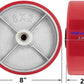 Heavy Duty Casters Wheels 4"5"6"8"DiameterX2"Width Industrial Caster Wheels Polyurethane Wheel with Capacity 800-1,500 lbs/pcs Used in,Trail Jack,Tool Box