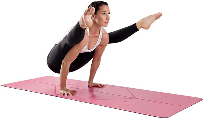 Liforme Original Yoga Mat – Free Yoga Bag Included - Patented Alignment System, Warrior-like Grip, Non-slip, Eco-friendly, sweat-resistant, long, wide, 4.2mm thick mat for comfort
