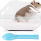 BUCATSTATE Hamster Sand Bath Container Large Hamster Toilet with Scoop Set Dust Bust Accessories for Small Animals (Transparent, Medium)