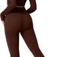 QINSEN Workout Sets for Women 2 Piece Seamless Long Sleeve Crop Tops Ribbed High Waist Leggings