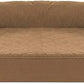 Furhaven Orthopedic Dog Bed for Medium/Small Dogs w/ Removable Bolsters & Washable Cover, For Dogs Up to 35 lbs - Quilted Sofa - Toasted Brown, Medium