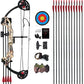 Compound Bow Archery for Youth and Beginner, Right Handed,19”-28” Draw Length,15-29 Lbs Draw Weight, 260 fps