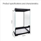 Mini Reptile Glass Terrarium Tank 8"x8"x12“ Full View with Front Opening Door and Enclosure Habitat Cage for Leopard Gecko Tarantula Young Lizard Hermit Crab Frog Insects Breeding Tank