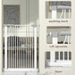 41" Extra Tall Cat Gate for Doorway, 54.8-57.4'' Metal Pet Baby Safe Gate, Extra Wide Pressure Mounted Child Door with Expansion Kit, No Drilling Cat Fence Indoor, No Climb Baby Proof Gate, White