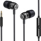 Ludos Clamor Wired Earbuds in-Ear Headphones, 5 Years Warranty, Earphones with Microphone, Noise Isolating Ear Buds for School, Kids, Women, Small Ear