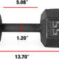 WF Athletic Supply Cast Iron Solid Hexagon Gray/Black Dumbbells, Strength Training Free Weights Set of 2 for Women and Men, Hand Weights Sold by Pairs, Multi-Select Size Options Available