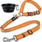 2 Piece Set Retractable Dog Car Seatbelts - Adjustable Pet Seat Belt for Vehicle Headrest Restraint - Heavy Duty & Elastic & Durable Car Harness