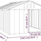 vidaXL Large Anthracite Dog House Galvanized Steel Outdoor Kennel for Breeds 45.9 X 60.2 32.1 in Perfect Pet Shelter Houses Puppy of Supply Shed