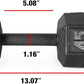 WF Athletic Supply Cast Iron Solid Hexagon Gray/Black Dumbbells, Strength Training Free Weights Set of 2 for Women and Men, Hand Weights Sold by Pairs, Multi-Select Size Options Available