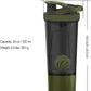 Artoid Sports Protein Shaker Bottle, 24-Ounce, Dual Mixing Technology, BPA Free, Black/Moss Green
