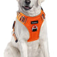 Funfox Dog Harness No Pull, Adjustable Pet Vest Harness, Super Soft Material with Vertical Handle Easy Control, Reflective Night Walking, 2 Leash Clips for XLarge Dogs, Orange, XL