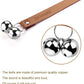Leather Dog Doorbells for Door Knob/Potty Training/Go Outside, Length Adjustment Copper Dog Bell, Housetraining Hanging Bell, Brown Leather Silver Bells - 2 Pack