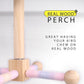 Bird Stand Perch Toy, 360° Rotating Natural Wooden Parrot Perch for Bird Cages, Colorful