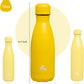 Insulated Water Bottles,12 oz Double Wall Stainless Steel Vacumm Metal Flask for Sports Travel,Yellow