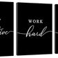 Framed Canvas Wall Art - Motivational Quote Set of 3 Prints, Stay Positive & Inspirational Office Wall Decor (E-3pcs, 12x16in x3pcs)
