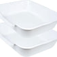 2 Pack of Extra Large Cat Litter Box (ABS Material), Low Entry Senior Litter Pen for Geriatric Kitty Big Cats, Jumbo Pet Safe Litter Boxes Tray for Indoor Pets Potty (White, 24" L x 20" W)