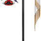 FEED GARDEN Adjustable Double Shepherds Hook for Outdoor with 5 Prong Base 63 Inch Heavy Duty Two Sided Bird Feeder Pole for Hanging Plant Baskets, Solar Light Lanterns, Wind Chimes