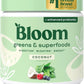 Bloom Nutrition Superfood Greens Powder, Digestive Enzymes with Probiotics and Prebiotics, Gut Health, Bloating Relief for Women, Chlorella, Green Juice Mix with Beet Root Powder, 30 SVG, Coconut